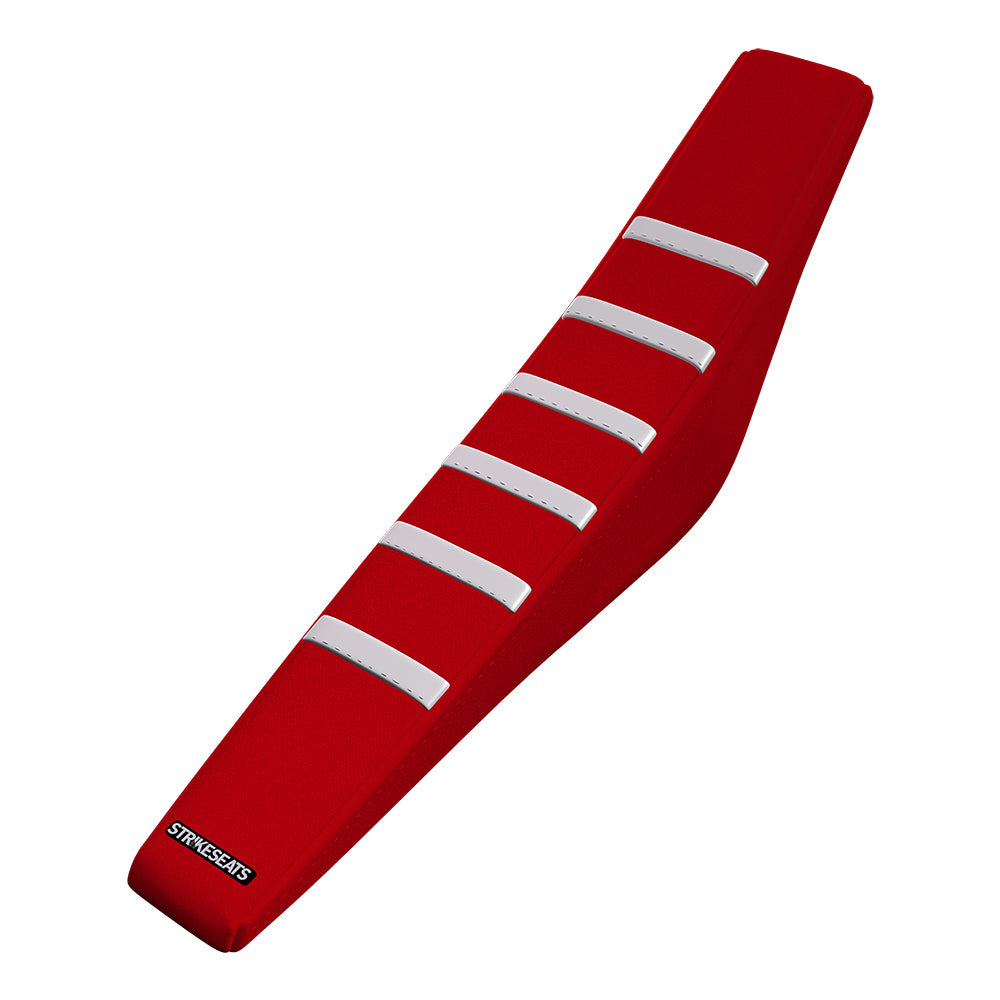 Funda de asiento acanalada con agarre para Honda CR125 00-07/CR250 00-07 BLANCA/ROJA/ROJA