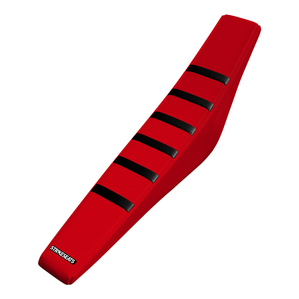 Funda de asiento acanalada con agarre negro/rojo/rojo para Honda CRF150R 07-24